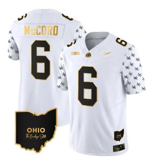 Youth Nike Ohio State Buckeyes Kyle Mccord Jersey #6 College Football Stitched Alternate White Gold