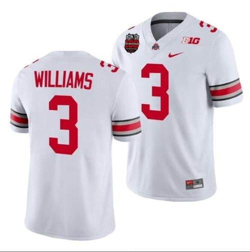 Youth Nike Miyan Williams Jersey #3 Ohio State Buckeyes Ohio Stadium Patch College Football White