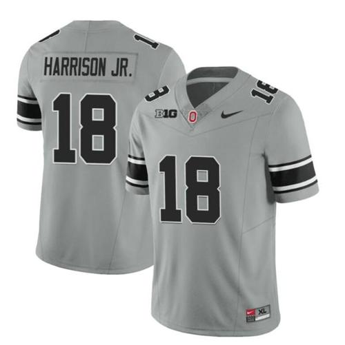 Youth Nike Ohio State Buckeyes Marvin Harrison Jr Jersey #18 College Football Stitched Black Gray