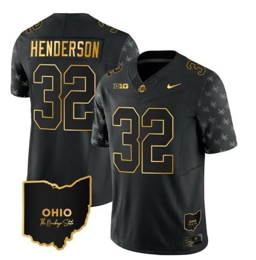 Youth Nike Ohio State Buckeyes Treveyon Henderson Jersey #32 College Football Stitched Alternate Black Gold