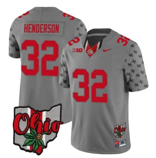 Youth Nike Ohio State Buckeyes Treveyon Henderson Jersey #32 College Football Stitched Alternate 2023 Gray