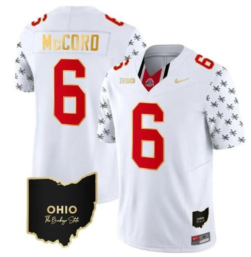 Youth Nike Ohio State Buckeyes Kyle Mccord Jersey #6 College Football Stitched Alternate White Gold Trim