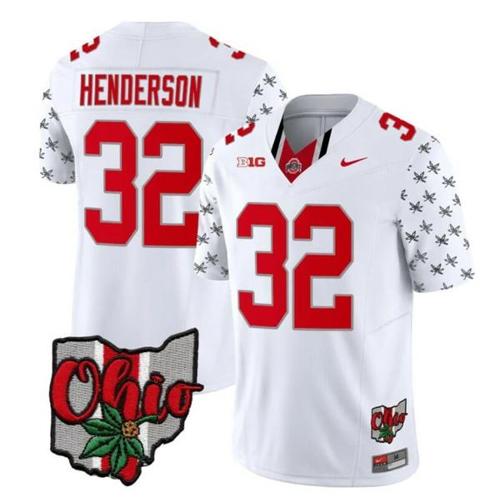 Youth Nike Ohio State Buckeyes Treveyon Henderson Jersey #32 College Football Stitched Alternate 2023 White Limited