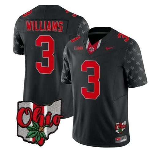 Youth Nike Ohio State Buckeyes Miyan Williams Jersey #3 College Football Stitched Alternate 2023 Black Limited