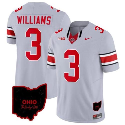 Youth Nike Miyan Williams Jersey #3 Ohio State Buckeyes College Football Stitched Vapor Limited Ohio Patch Gray