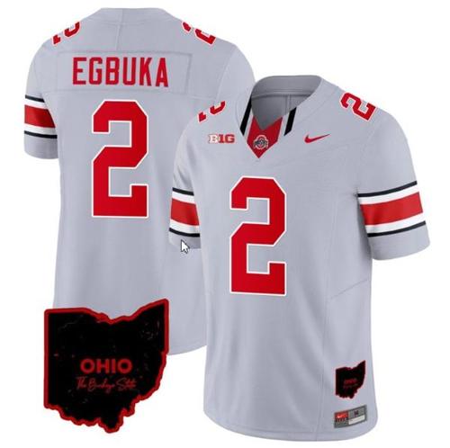 Youth Nike Emeka Egbuka Jersey #2 Ohio State Buckeyes College Football Stitched Vapor Limited Ohio Patch Gray