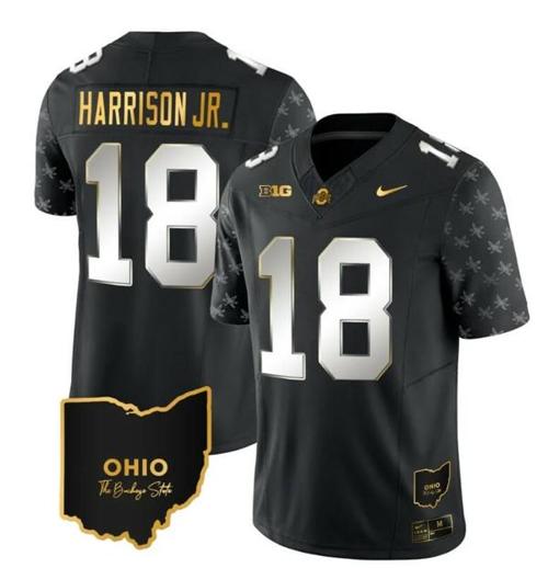 Youth Nike Ohio State Buckeyes Marvin Harrison Jr Jersey #18 College Football Stitched Alternate Black Limited