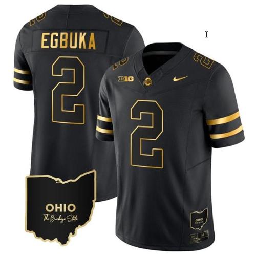 Youth Nike Emeka Egbuka Jersey #2 Ohio State Buckeyes College Football Stitched Vapor Limited Gold Ohio Patch Black Gold