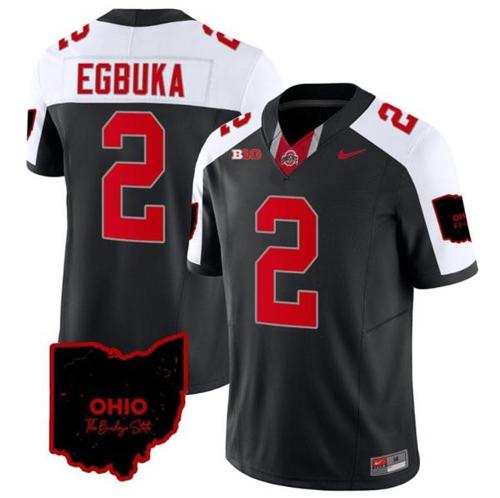 Youth Nike Emeka Egbuka Jersey #2 Ohio State Buckeyes College Football Stitched Vapor Limited Ohio Patch Black Alternate