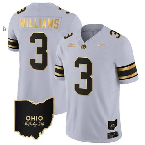 Youth Nike Miyan Williams Jersey #3 Ohio State Buckeyes College Football Stitched Vapor Limited Gold Ohio Patch Gray Gold