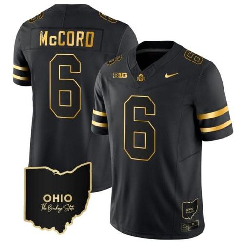 Youth Nike Kyle Mccord Jersey #6 Ohio State Buckeyes College Football Stitched Vapor Limited Gold Ohio Patch Black Gold