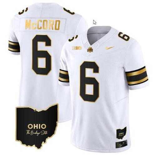 Youth Nike Kyle Mccord Jersey #6 Ohio State Buckeyes College Football Stitched Vapor Limited Gold Ohio Patch White Gold