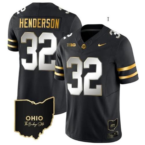 Youth Nike Treveyon Henderson Jersey #32 Ohio State Buckeyes College Football Stitched Vapor Limited Gold Ohio Patch Black Limited