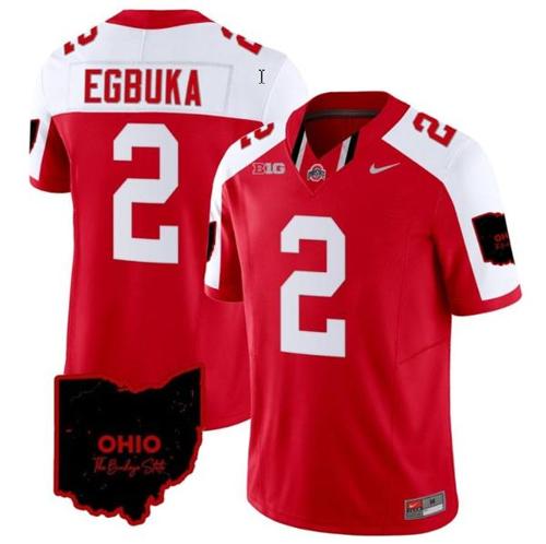 Youth Nike Emeka Egbuka Jersey #2 Ohio State Buckeyes College Football Stitched Vapor Limited Ohio Patch Red Alternate