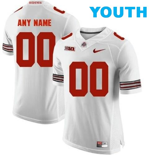 Youth Nike Ohio State Buckeyes Custom Jersey Name and Number NCAA Football White