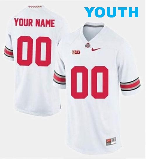 Youth Nike Custom Ohio State Buckeyes Jersey Name and Number NCAA Football White