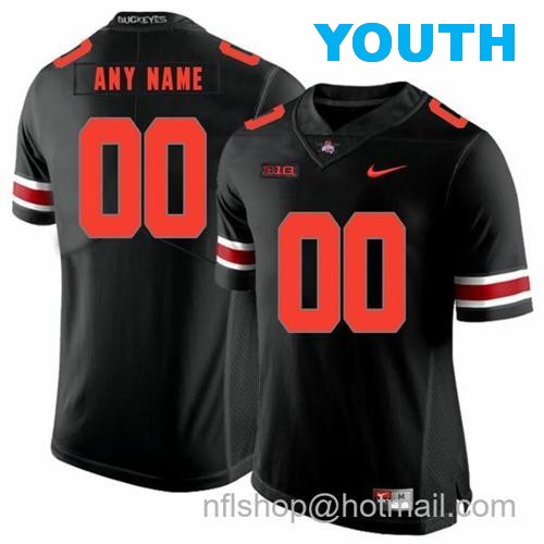 Youth Nike Custom Ohio State Buckeyes Jersey Name and Number Football Big Patch Black