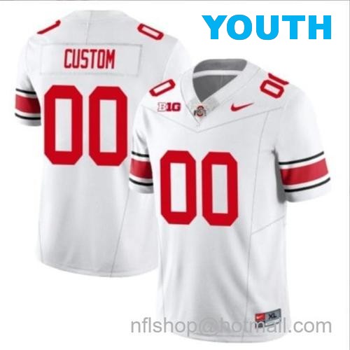 Youth Nike Custom Ohio State Buckeyes Jersey Name and Number College Football Stitched White