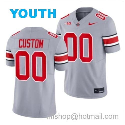 Youth Nike Custom Ohio State Buckeyes Jersey Name and Number College Football Stitched Gray