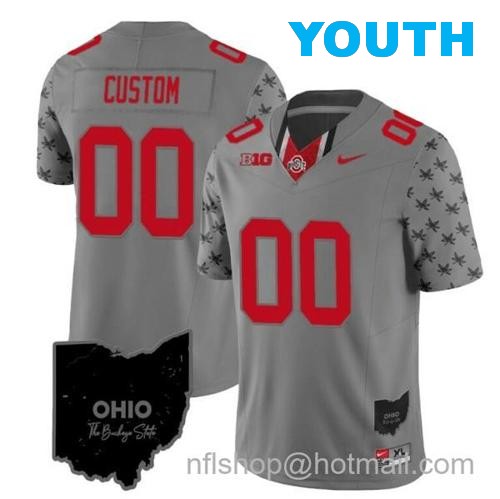 Youth Nike Custom Ohio State Buckeyes Jersey Name and Number College Football Stitched Alternate Gray