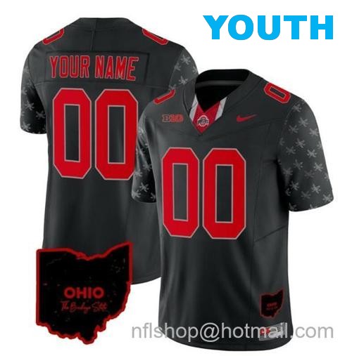 Youth Nike Custom Ohio State Buckeyes Jersey Name and Number College Football Stitched Alternate Black Limited