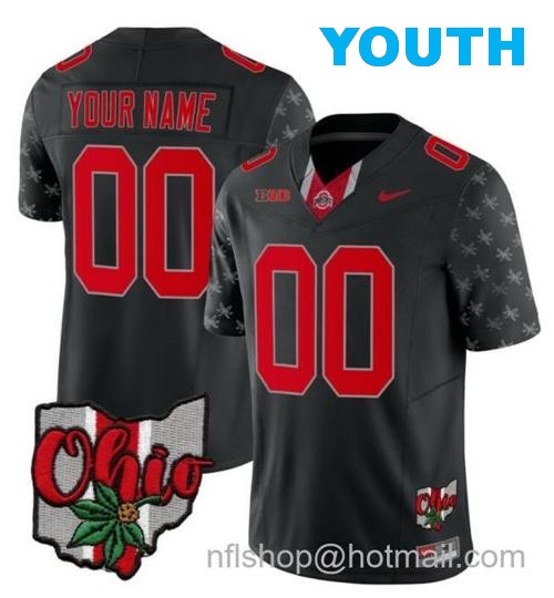 Youth Nike Custom Ohio State Buckeyes Jersey Name and Number College Football 2023 Stitched Alternate Black Limited