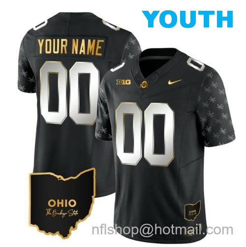 Youth Nike Custom Ohio State Buckeyes Jersey Name and Number College Football Stitched Alternate Gold Black Limited