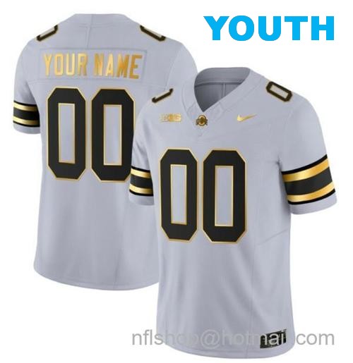 Youth Nike Custom Ohio State Buckeyes Jersey Name and Number College Football Stitched Gray Gold