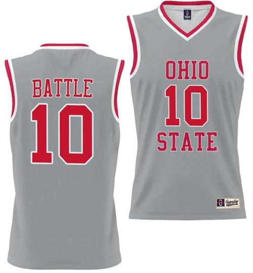 Youth GameDay Greats Jamison Battle Jersey #10 Ohio State Buckeyes College Basketball Lightweight Gray