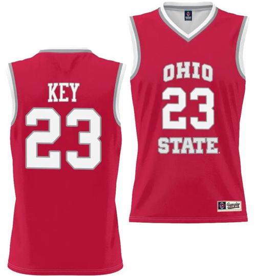 Youth GameDay Greats Zed Key Jersey #23 Ohio State Buckeyes College Basketball Lightweight Scarlet