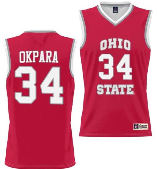 Youth GameDay Greats Felix Okpara Jersey #34 Ohio State Buckeyes College Basketball Lightweight Scarlet