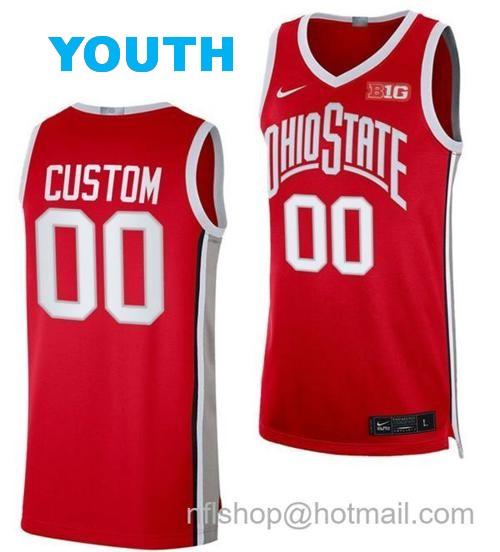 Youth Nike Custom Ohio State Buckeyes Jersey Name and Number College Basketball Alumni Red