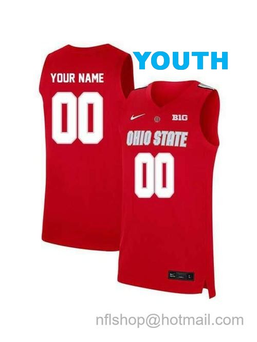 Youth Nike Custom Ohio State Buckeyes Jersey College Basketball Name and Number Elite Red