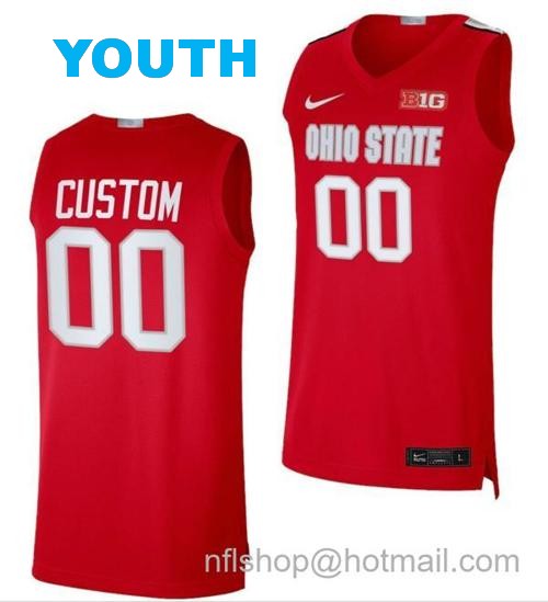 Youth Nike Custom Ohio State Buckeyes Jersey Name and Number College Basketball BIG Red