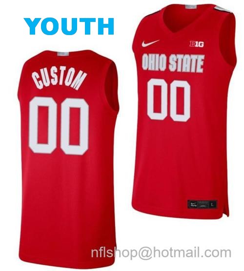 Youth Nike Custom Ohio State Buckeyes Jersey Name and Number College Basketball Limited Scarlet