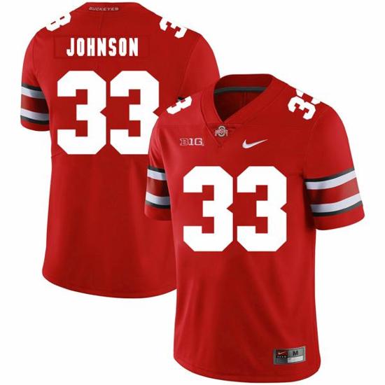 Women's Nike Ohio State Buckeyes #33 Pete Johnson Football Jersey Red