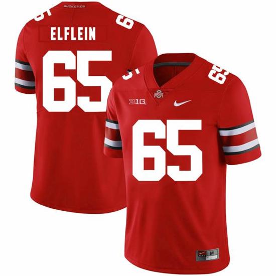 Women's Nike Ohio State Buckeyes #65 Pat Elflein Football Jersey Red