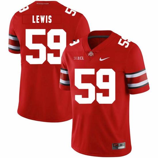 Women's Nike Ohio State Buckeyes #59 Tyquan Lewis Football Jersey Red