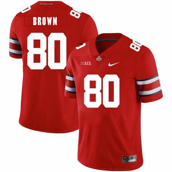 Women's Nike Ohio State Buckeyes #80 Noah Brown Football Jersey Red