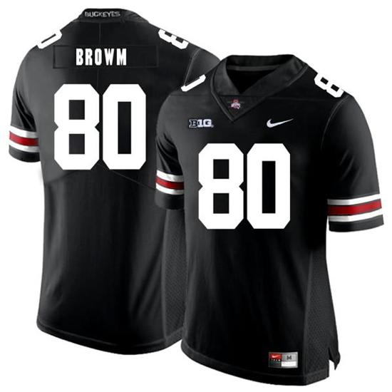 Women's Nike Ohio State Buckeyes #80 Noah Brown Football Jersey Black