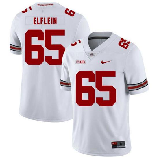 Women's Nike Ohio State Buckeyes #65 Pat Elflein Football Jersey White