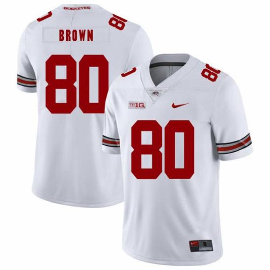 Women's Nike Ohio State Buckeyes #80 Noah Brown Football Jersey White