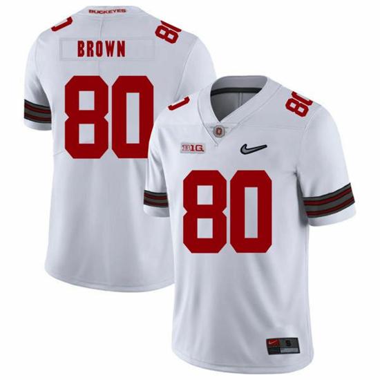 Women's Nike Ohio State Buckeyes #80 Noah Brown Football Jersey Diamond White