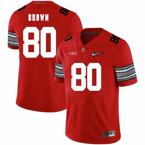 Women's Nike Ohio State Buckeyes #80 Noah Brown Football Jersey Diamond Red