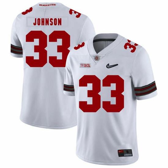 Women's Nike Ohio State Buckeyes #33 Pete Johnson Football Jersey Diamond White