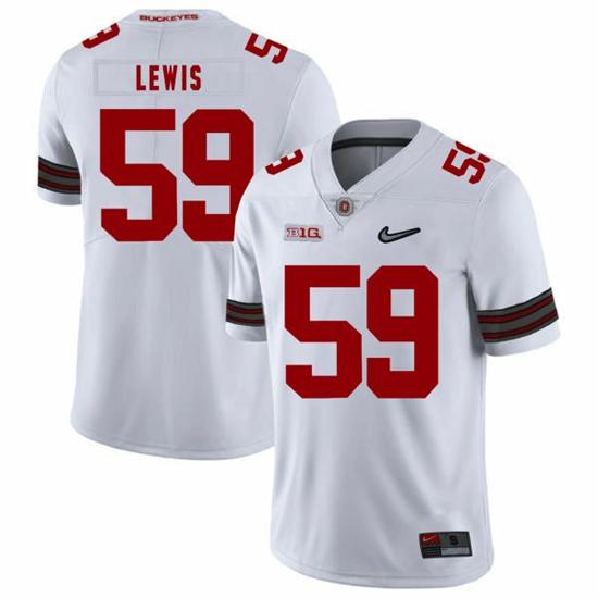 Women's Nike Ohio State Buckeyes #59 Tyquan Lewis Football Jersey Diamond White