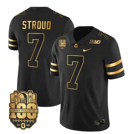 Women's Nike Ohio State Buckeyes CJ Stroud Jersey #7 College Football Stitched Black Gold