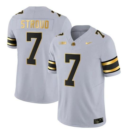 Women's Nike Ohio State Buckeyes CJ Stroud Jersey #7 College Football Stitched Gray Gold