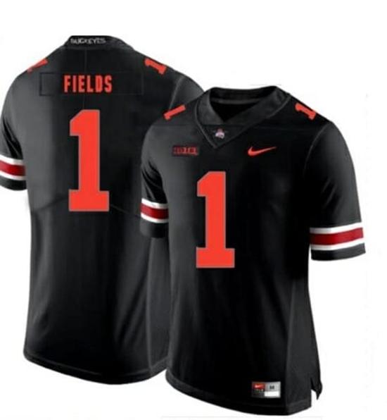 Women's Nike Ohio State Buckeyes #1 Justin Fields College NCAA Football Black Jersey