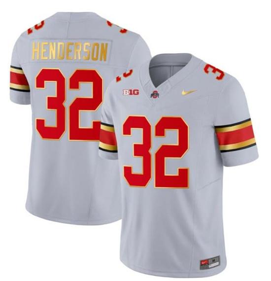 Women's Nike Ohio State Buckeyes TreVeyon Henderson Jersey #32 College Football Stitched Gold Trim